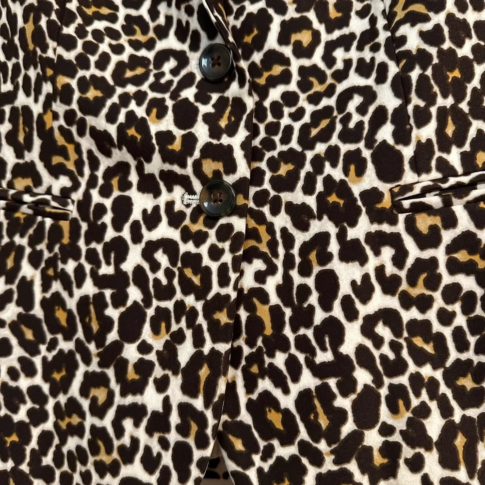 J. Crew schoolboy leopard cheetah print animal blazer fall - Picture 5 of 8